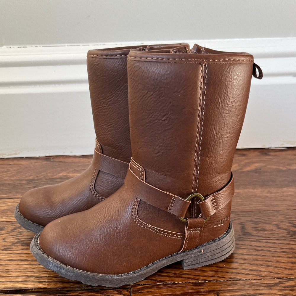 Carter’s Toddler Girl Brown Riding Boots, Faux Leather – Size 8